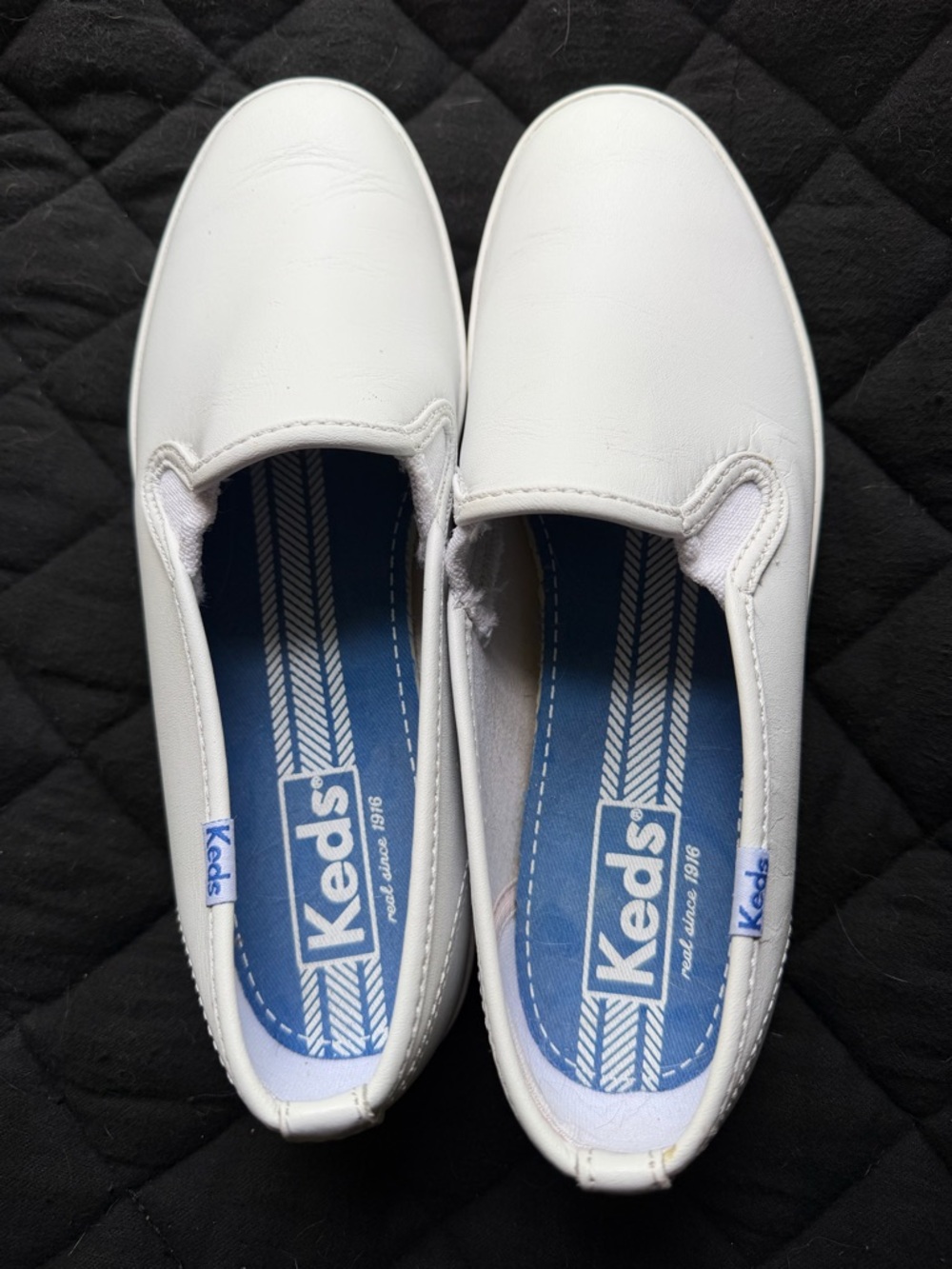 Keds White Slip-On Leather Sneakers, 6.5 - Picture 4 of 6